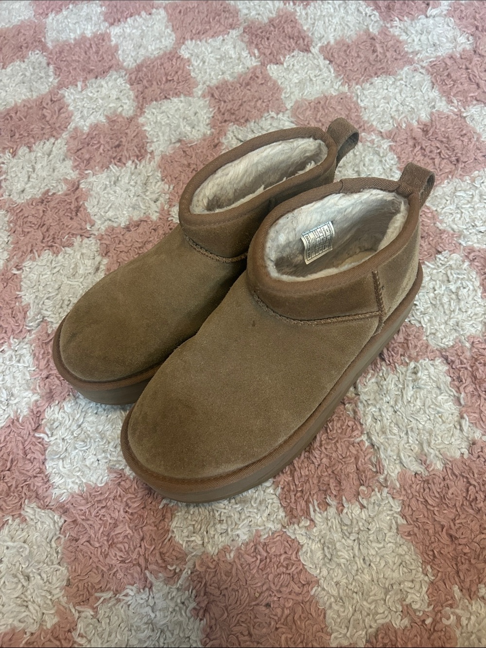 UGG Chestnut Brown platform miniuggs